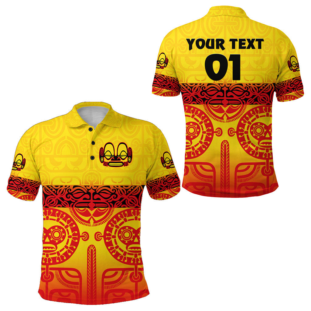 Custom Personalised Marquesas Islands Polo Shirt Marquesan Tattoo Special Style - Gradient Yellow
