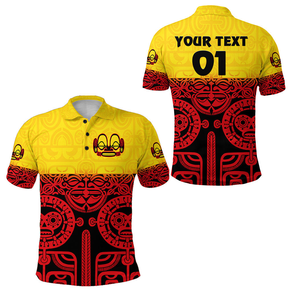Custom Personalised Marquesas Islands Polo Shirt Marquesan Tattoo Special Style - Gradient Red