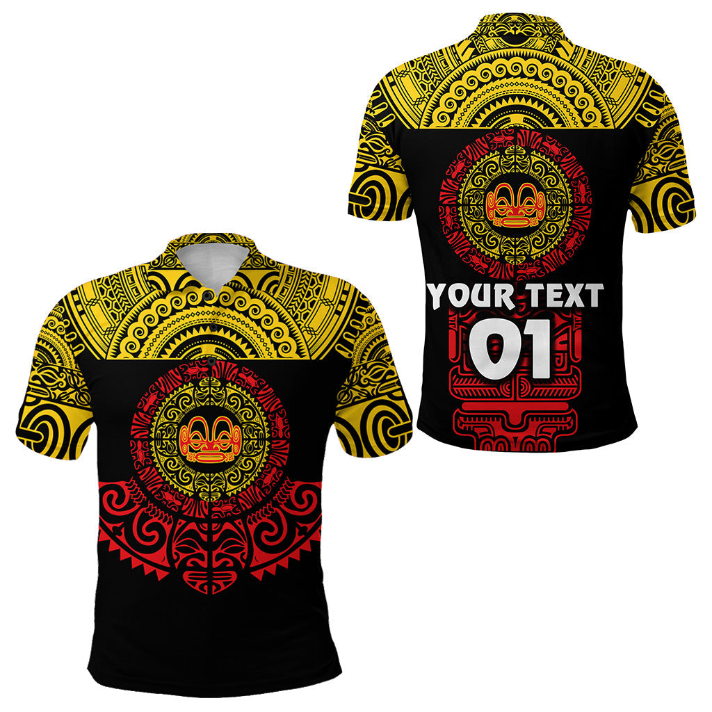 Custom Personalised Marquesas Islands Polo Shirt Marquesan Tattoo Simplified Version - Yellow
