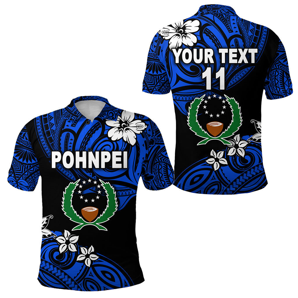 Custom Personalised FSM Pohnpei Polo Shirt Unique Vibes - Blue