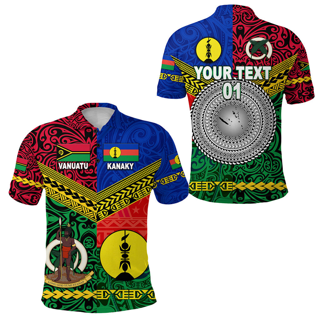 Custom Personalised Vanuatu And New Caledonia Kanaky Polo Shirt Together