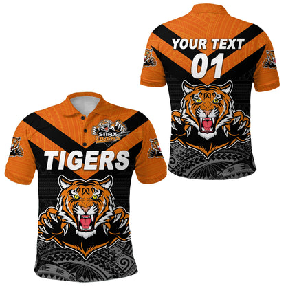 Custom Personalised Papua New Guinea Lae Snax Tigers Polo Shirt Rugby Original Style - Black