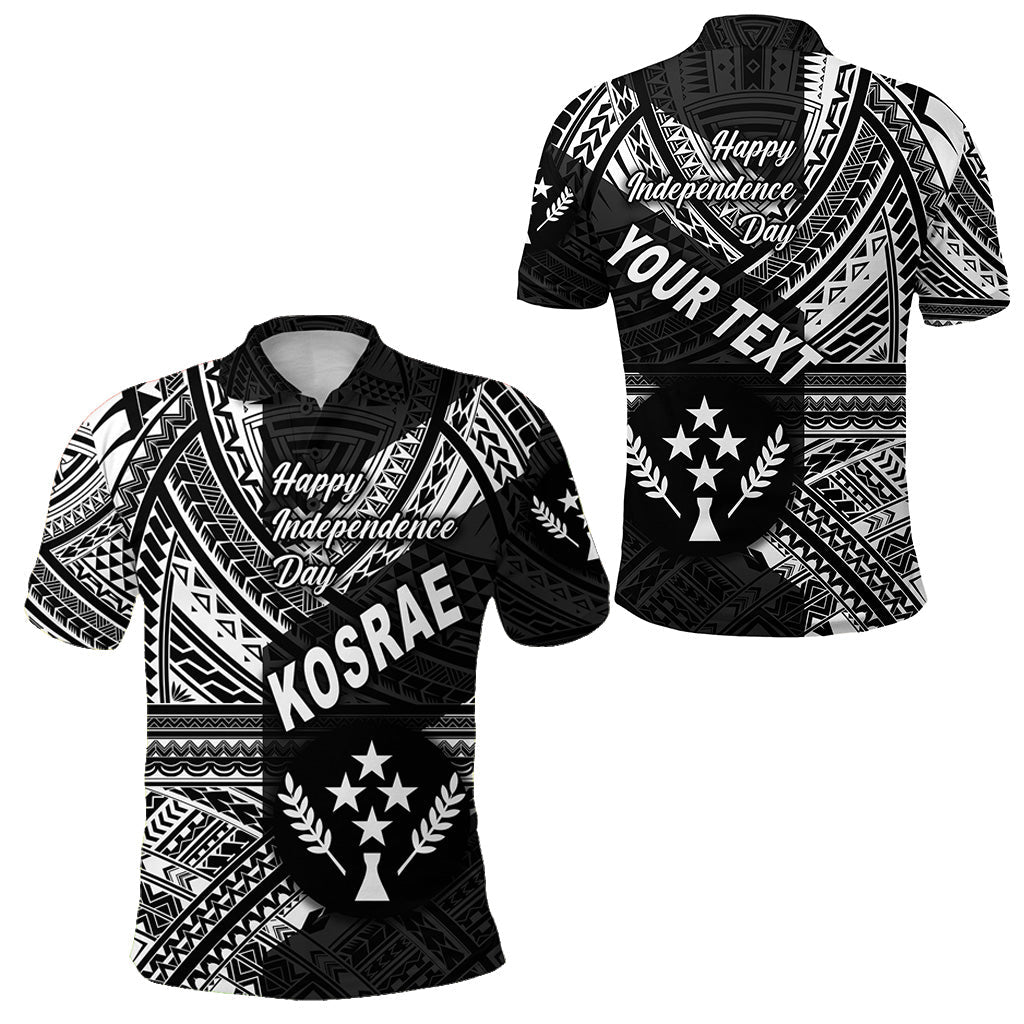Custom Personalised FSM Kosrae Polo Shirt Happy Independence Day Original Vibes - Black