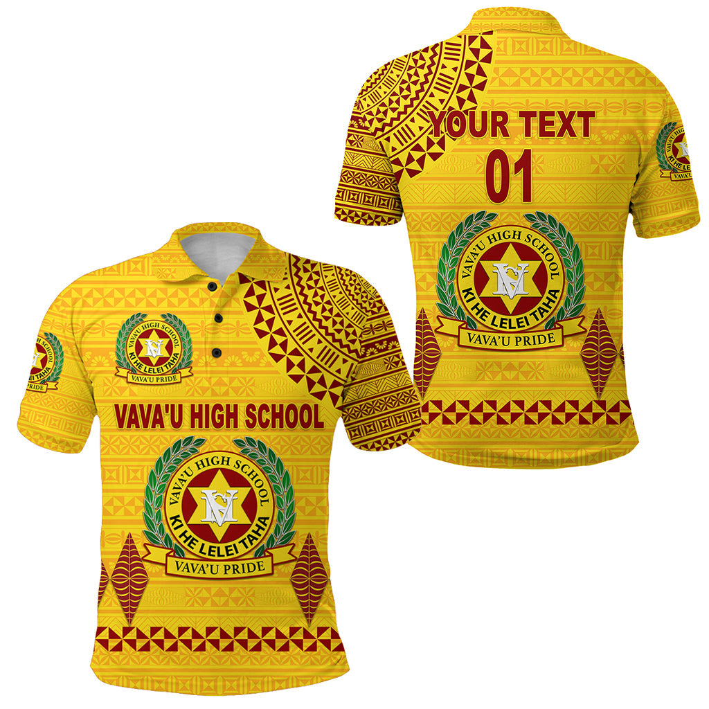Custom Personalised Tonga Vava'u High School Polo Shirt Simple Style - Yellow, Custom Text And Number