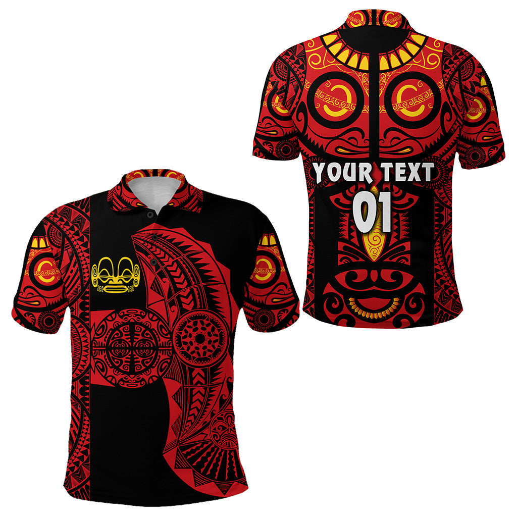 Custom Personalised Marquesas Islands Polo Shirt Marquesan Tattoo Original Style - Red