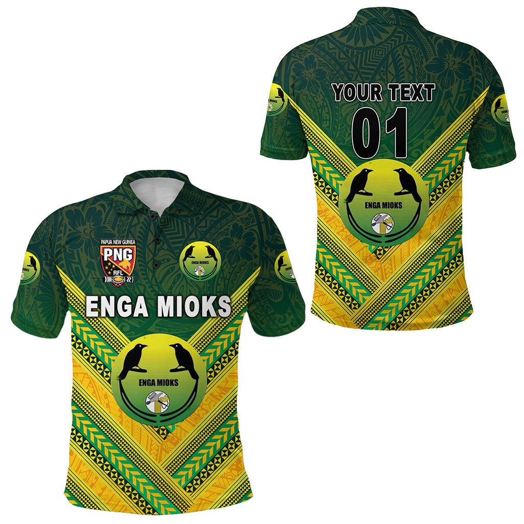 Custom Personalised Papua New Guinea Enga Mioks Polo Shirt Rugby Original Style - Green, Custom Text And Number