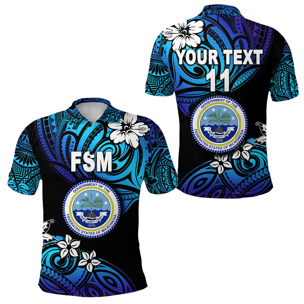 Custom Personalised Federated States of Micronesia Polo Shirt Unique Vibes - Blue