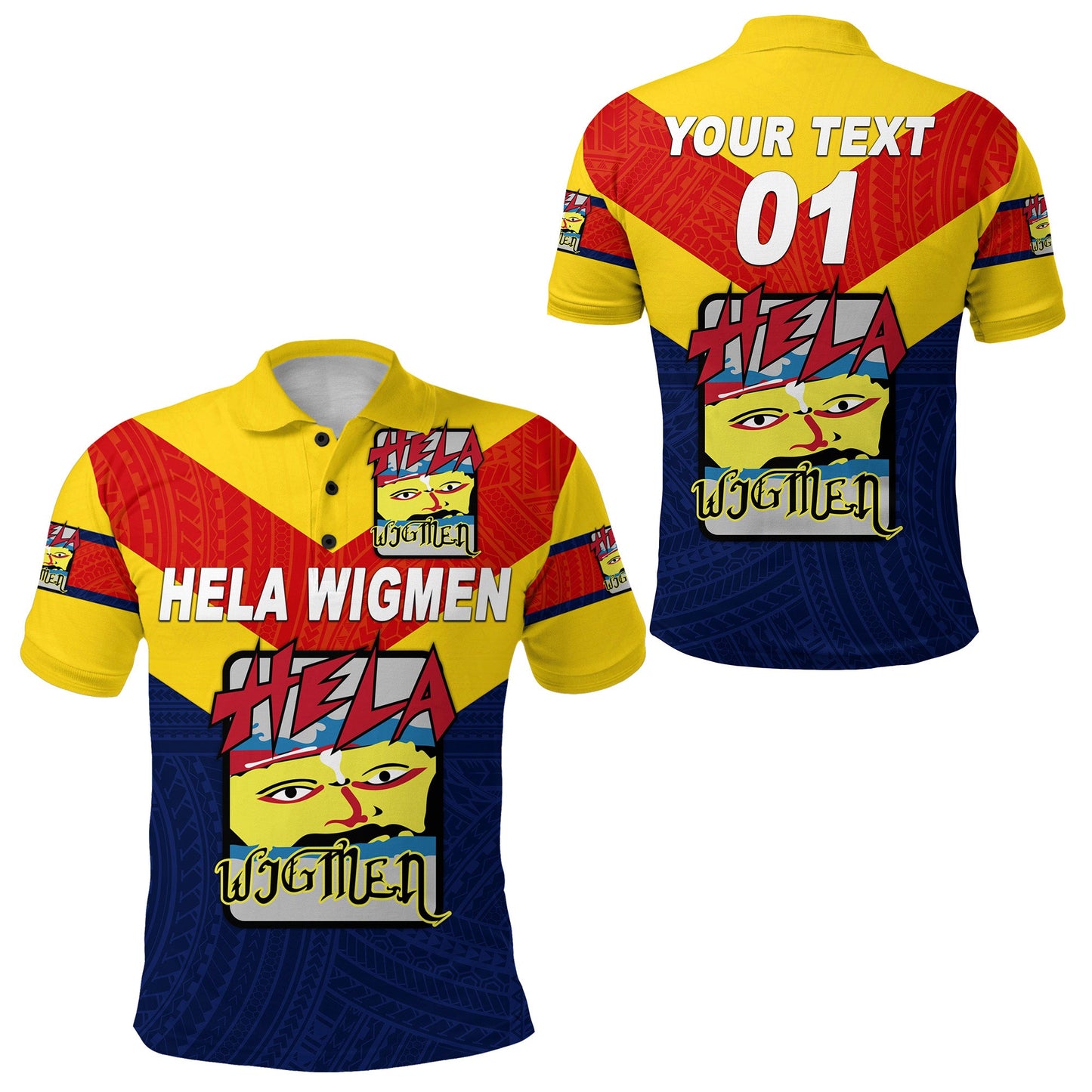 Custom Personalised Papua New Guinea Hela Wigmen Polo Shirt Rugby Simple Style, Custom Text And Number