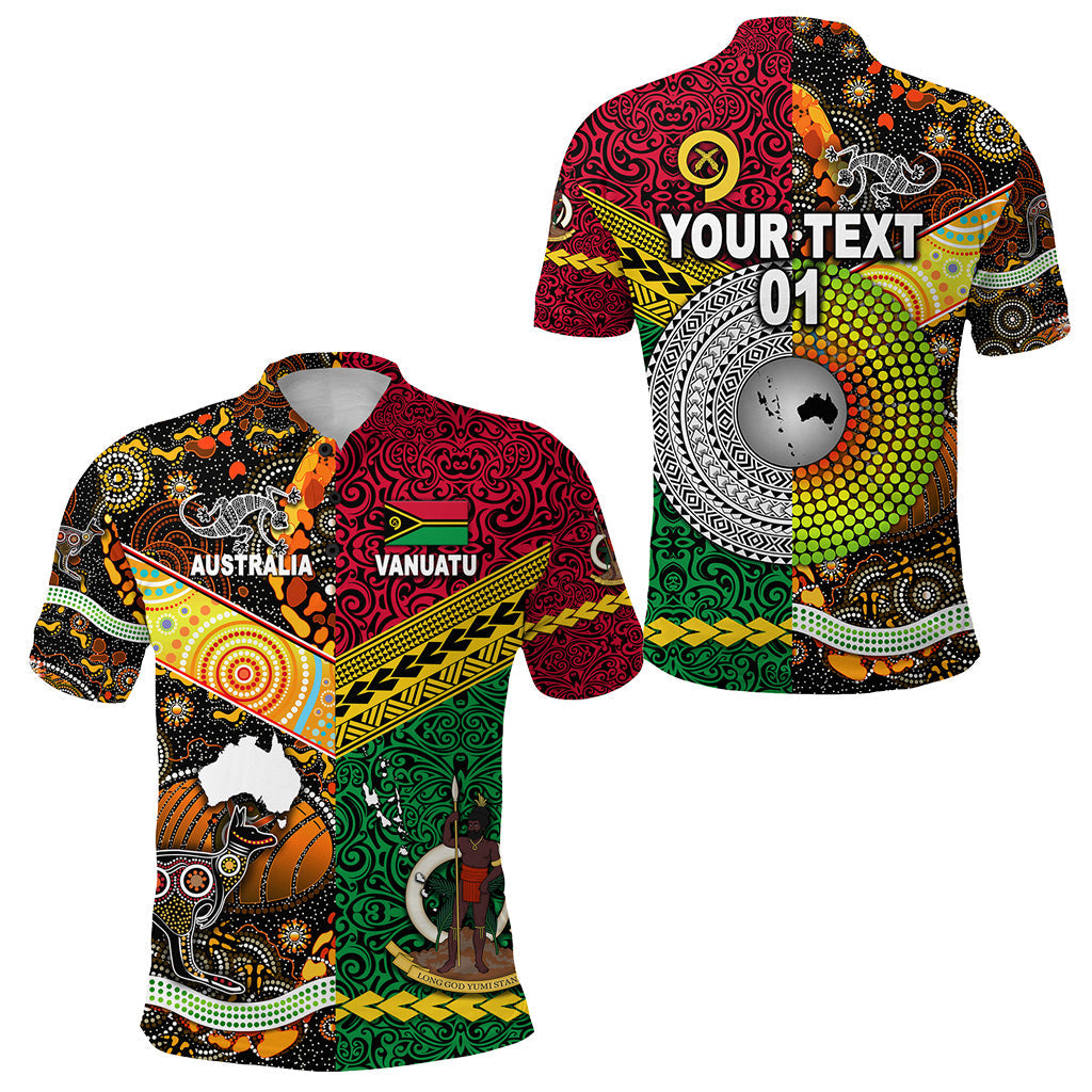 Custom Personalised Vanuatu And Australia Polo Shirt Together
