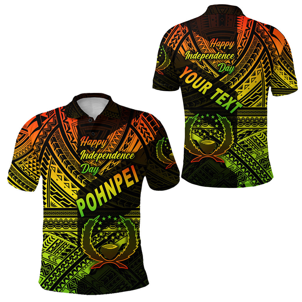Custom Personalised FSM Pohnpei Polo Shirt Happy Independence Day Original Vibes - Reggae