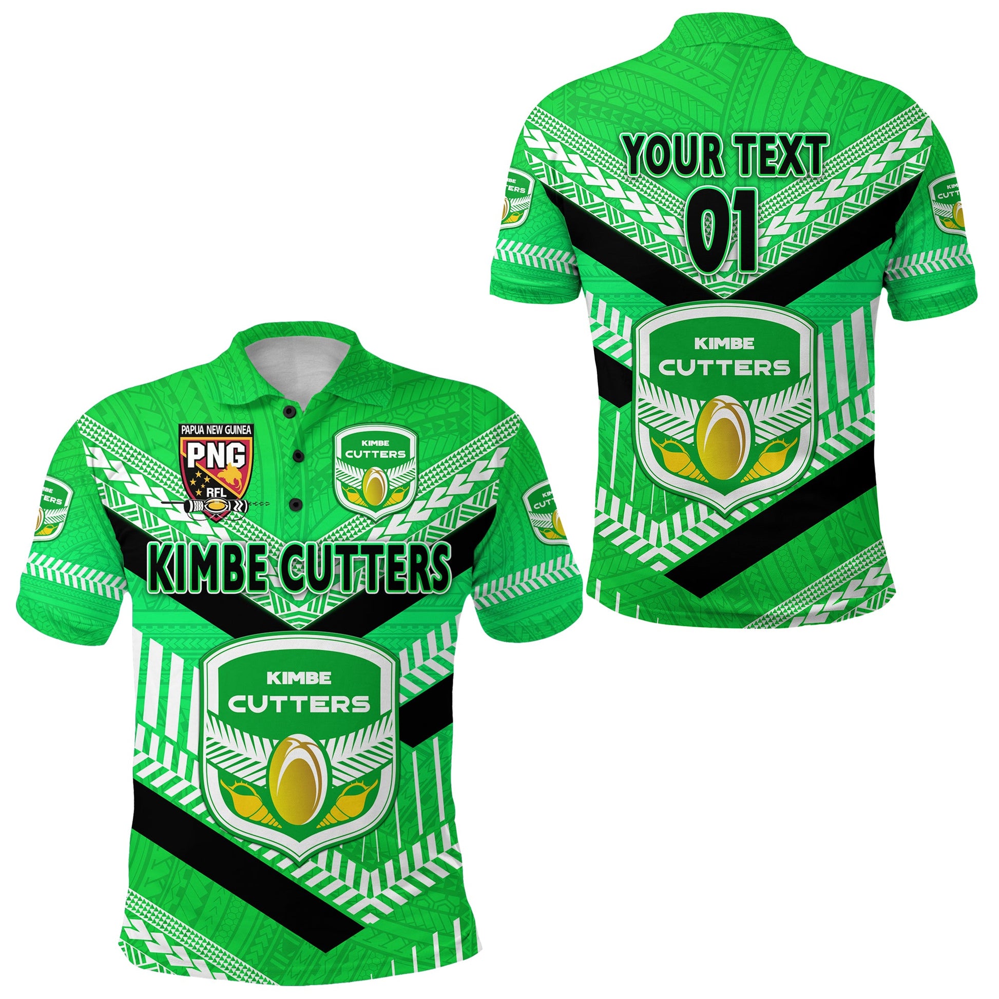 Custom Personalised Papua New Guinea Kimbe Cutters Polo Shirt Rugby - Green