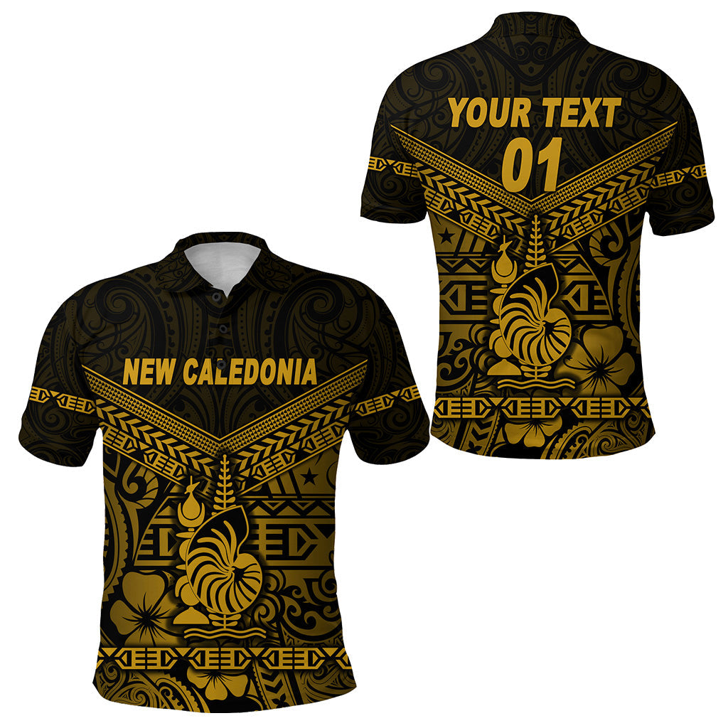 Custom Personalised New Caledonia Polo Shirt Simple Style - Gold