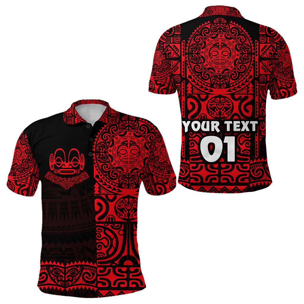 Custom Personalised Marquesas Islands Polo Shirt Marquesan Tattoo Unique Style - Red
