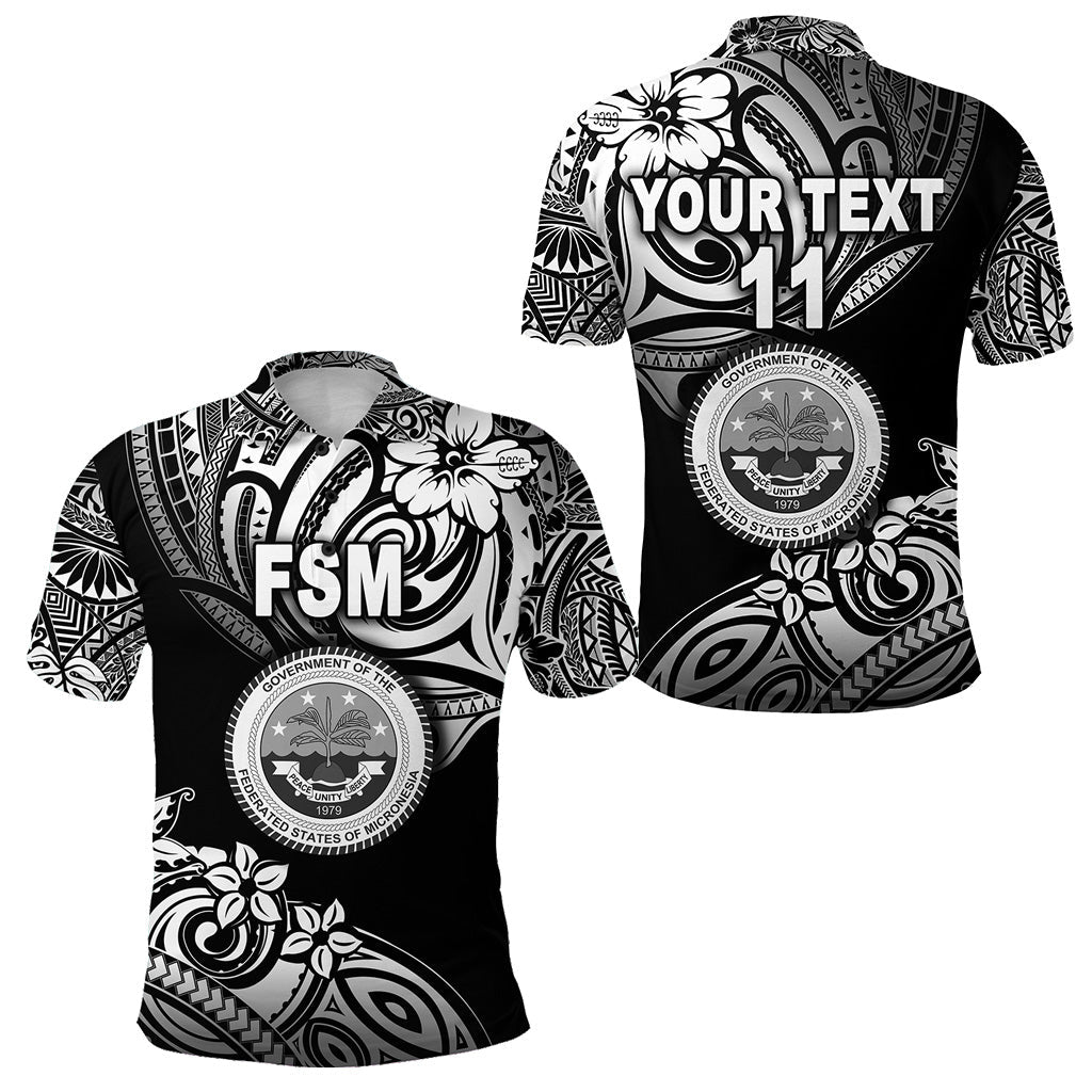 Custom Personalised Federated States of Micronesia Polo Shirt Unique Vibes - Black