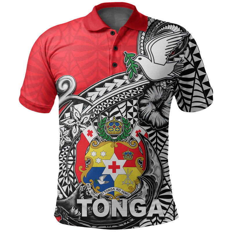 Tonga Hook Tattoo Polo Shirt White All Over Print