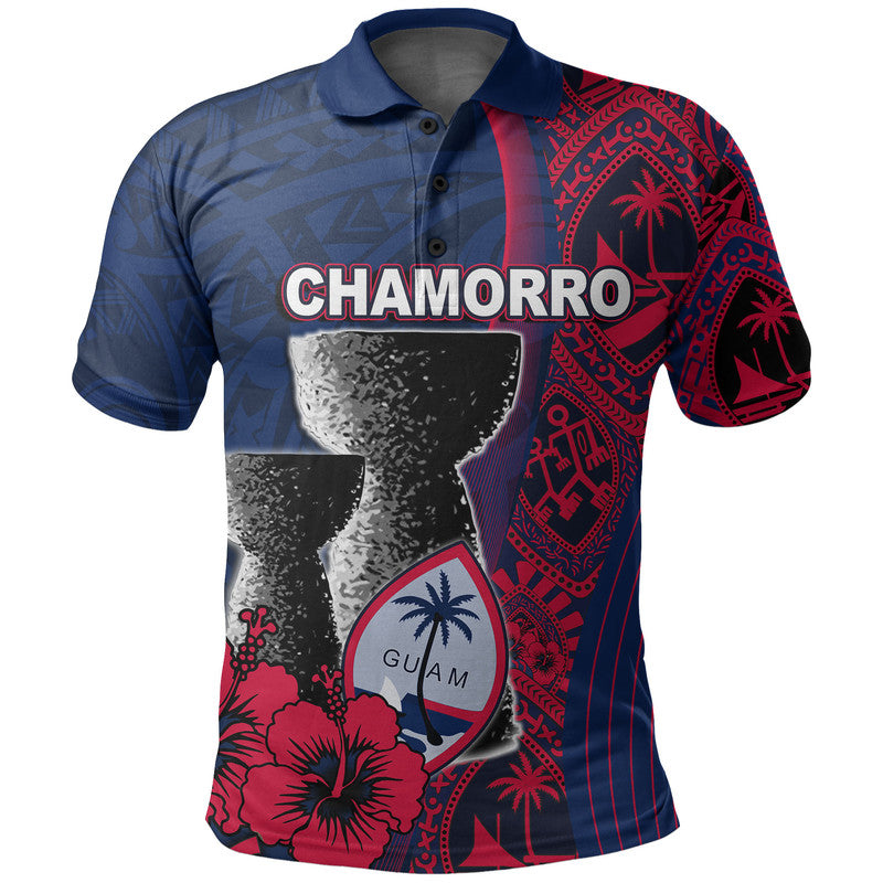 Custom Personalised Guam Chamorro Polo Shirt Flag Color Style