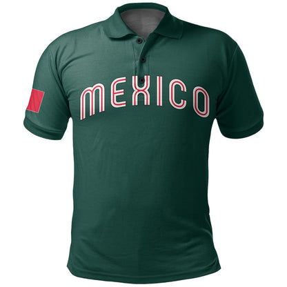 (Custom And Number) Baseball 2023 Mexico Polo Shirt Green Style