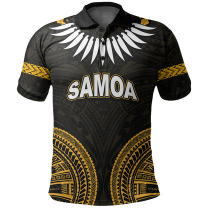 Custom Personalised Samoa Ula Nifo Tribal Polo Shirt Gold Style