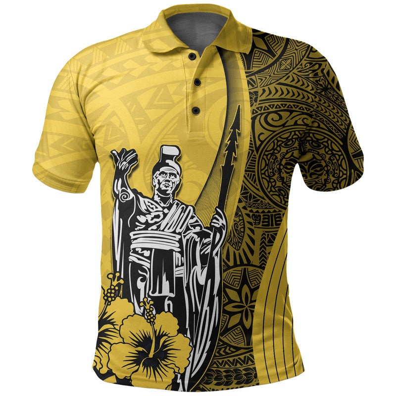Hawaiian King Kamehameha Polo Shirt Vibe Yellow Style