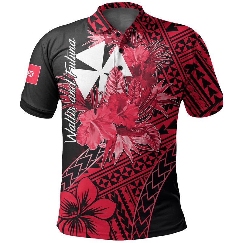 Wallis and Futuna Polo Shirt Hibiscus Red No.2 Color