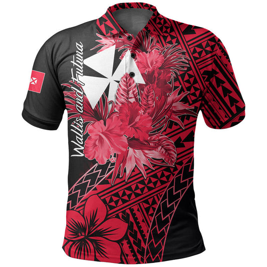 Wallis and Futuna Polo Shirt Hibiscus Red No.2 Color