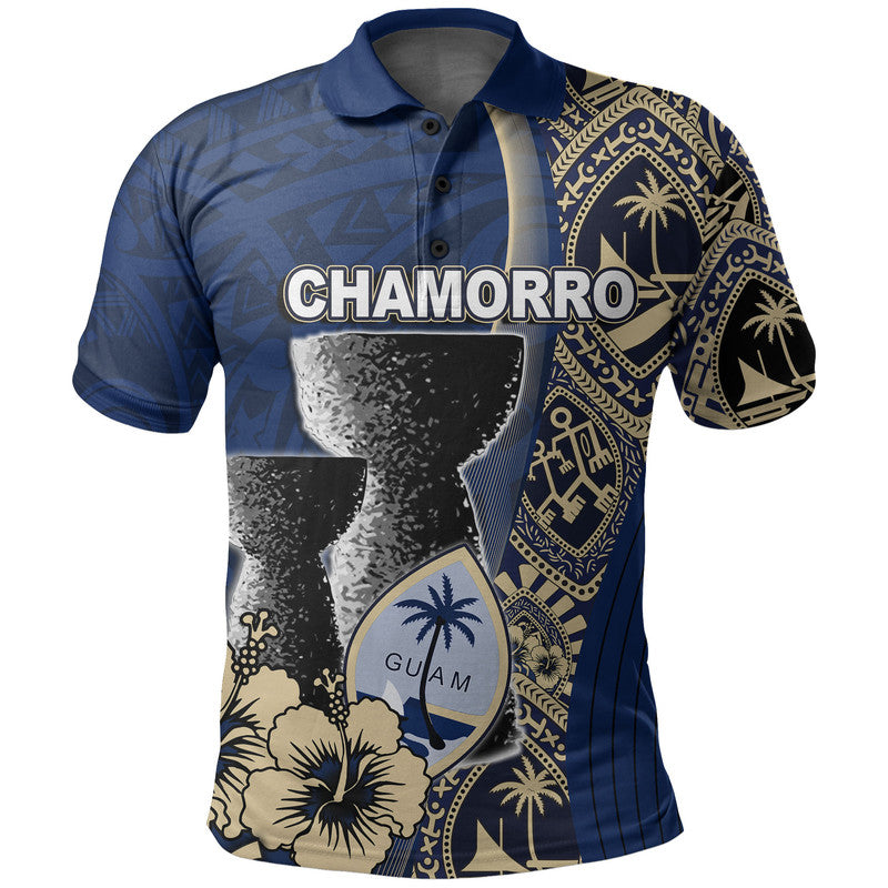 Custom Personalised Guam Chamorro Polo Shirt Blue Style