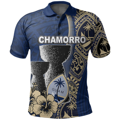 Custom Personalised Guam Chamorro Polo Shirt Blue Style
