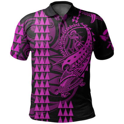 Custom Personalised Hawaii Polynesian Warrior Kakau Polo Shirt - Purple
