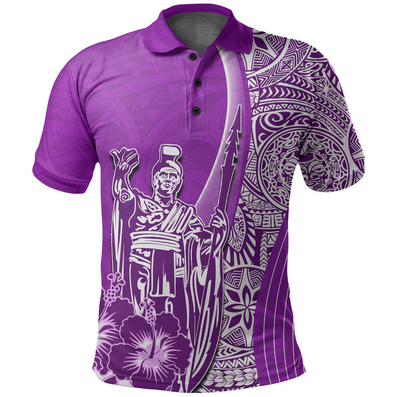 Hawaiian King Kamehameha Polo Shirt Vibe Purple Style