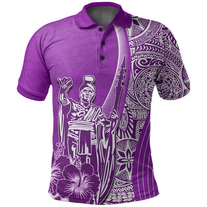 Hawaiian King Kamehameha Polo Shirt Vibe Purple Style