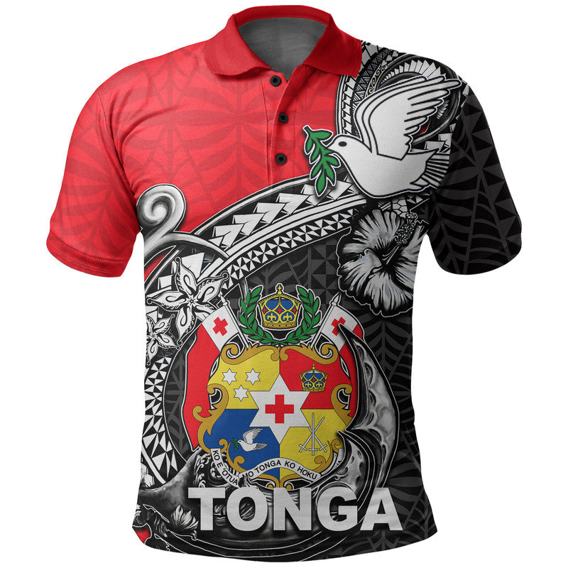 Tonga Hook Tattoo Polo Shirt Black Polynesian Shirt