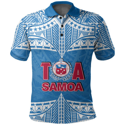 Toa Samoa Rugby Polo Shirt Blue Sky