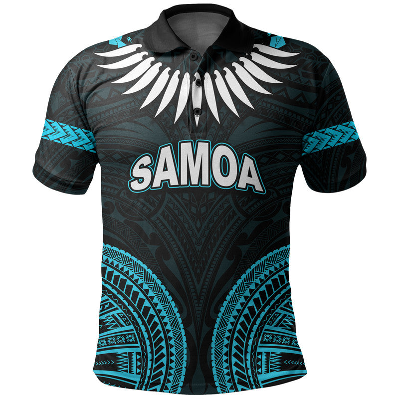 Custom Personalised Samoa Ula Nifo Tribal Polo Shirt Blue Style