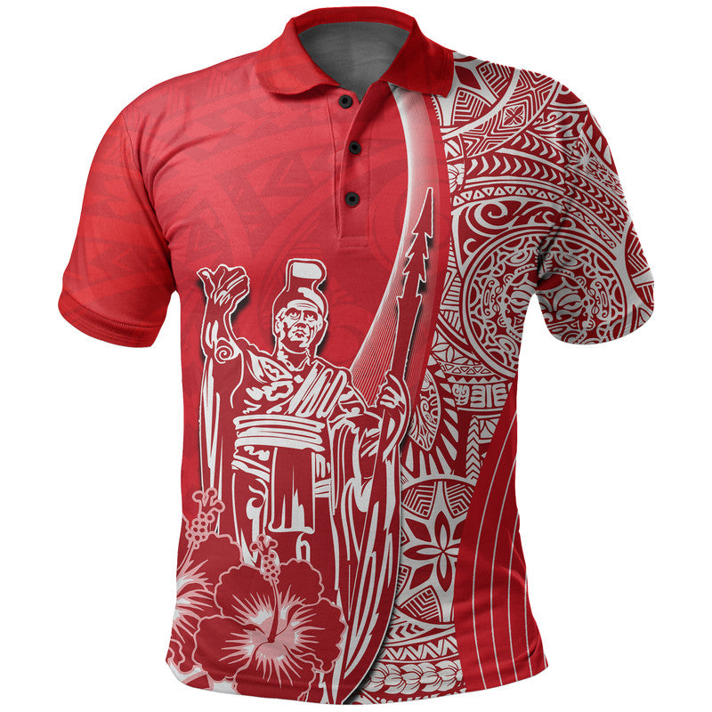 Hawaiian King Kamehameha Polo Shirt Vibe Red Style