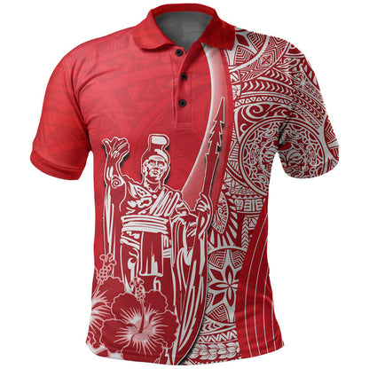 Hawaiian King Kamehameha Polo Shirt Vibe Red Style