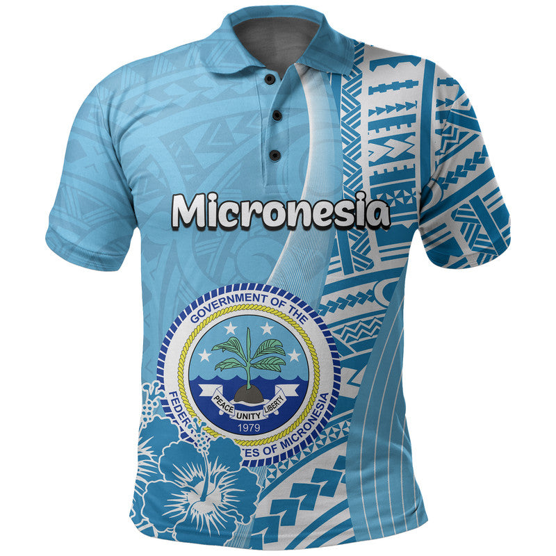 Micronesia Polo Shirt Vibe Style Blue Shirt All Over Print