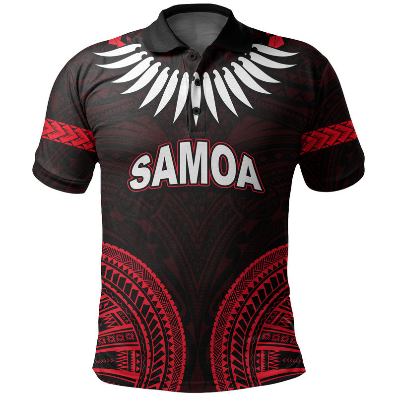 Custom Personalised Samoa Ula Nifo Tribal Polo Shirt Red Style