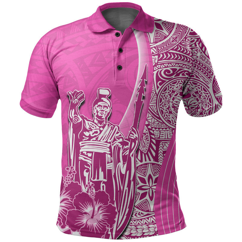 Hawaiian King Kamehameha Polo Shirt Vibe Pink Style