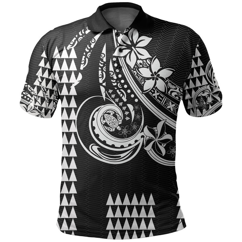 Custom Personalised Kakau Hawaiian Polynesian Polo Shirt Black