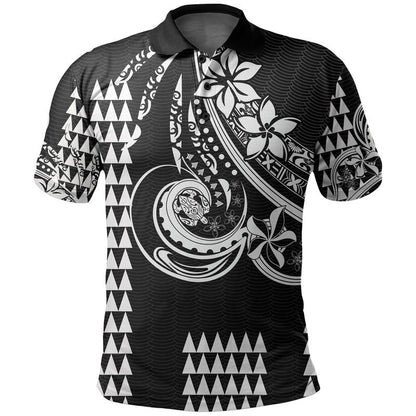 Custom Personalised Kakau Hawaiian Polynesian Polo Shirt Black