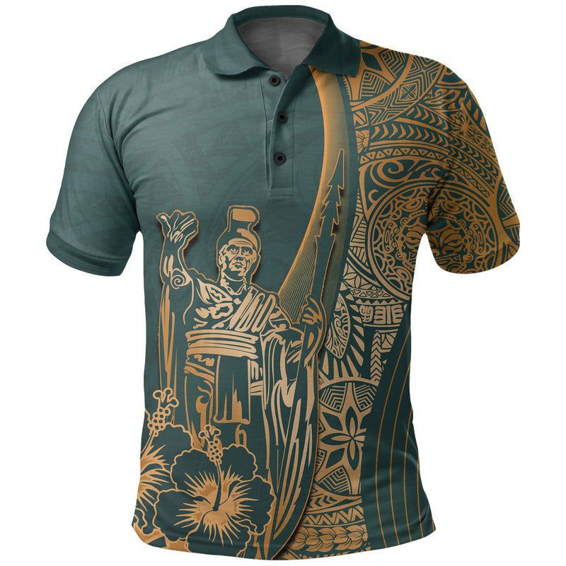 Hawaiian King Kamehameha Polo Shirt Vibe Green Style