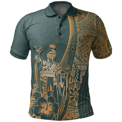 Hawaiian King Kamehameha Polo Shirt Vibe Green Style