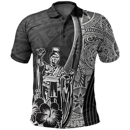 Hawaiian King Kamehameha Polo Shirt Vibe Black Style