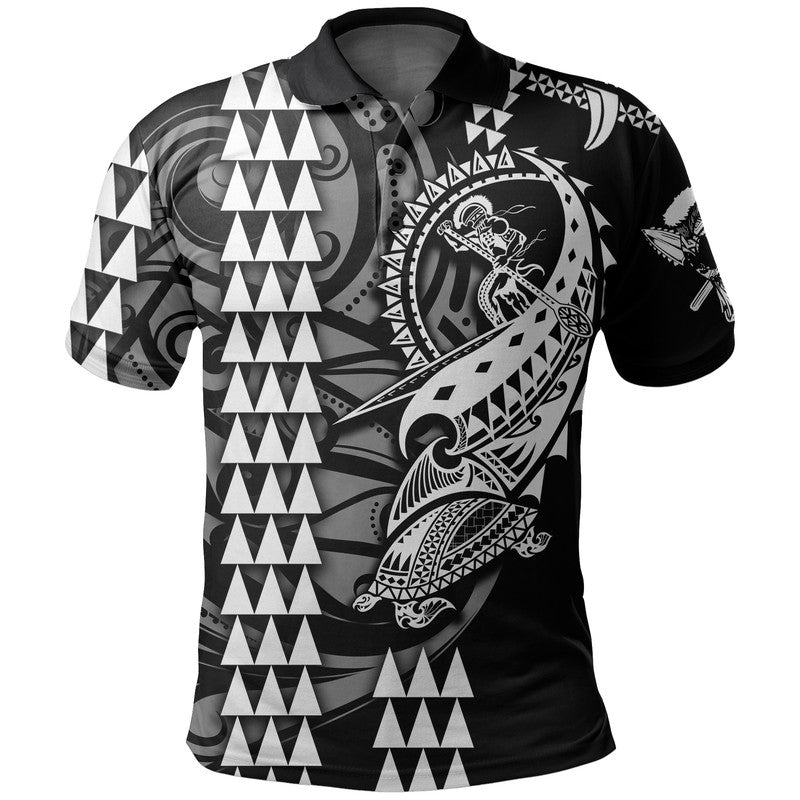 Custom Personalised Hawaii Polynesian Warrior Kakau Polo Shirt - White