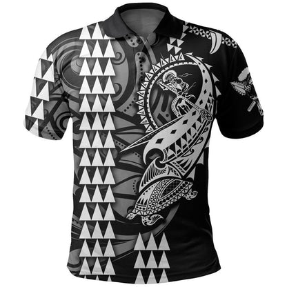 Custom Personalised Hawaii Polynesian Warrior Kakau Polo Shirt - White