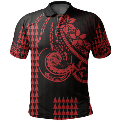 Custom Personalised Kakau Hawaiian Polynesian Polo Shirt Red