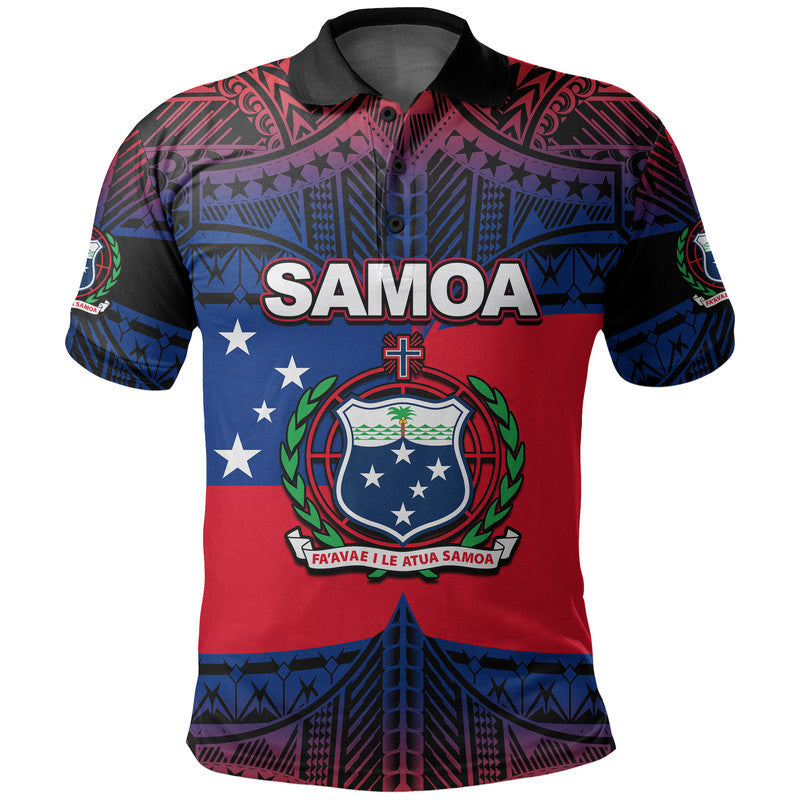 Samoa Polo Shirt Mix Flag All Over Print Shirt