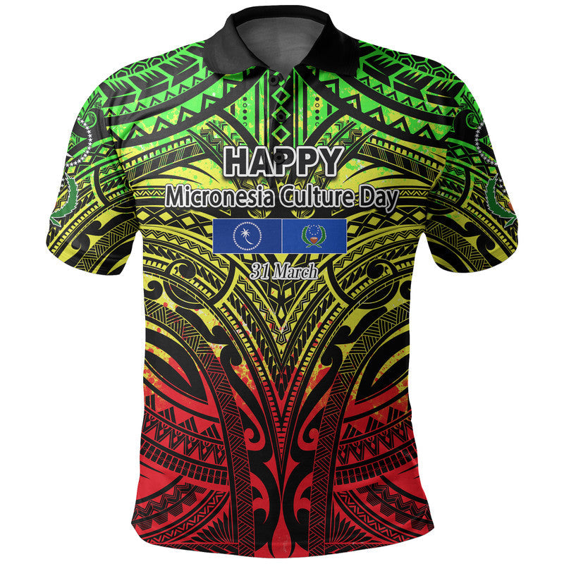 Micronesia Culture Day Polo Shirt Chuuk And Pohnpei Reggae Style
