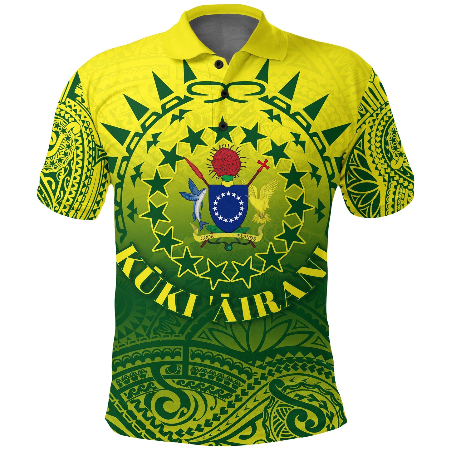 Cook Islands Polo Shirt Polynesian Tattoo Sunshine