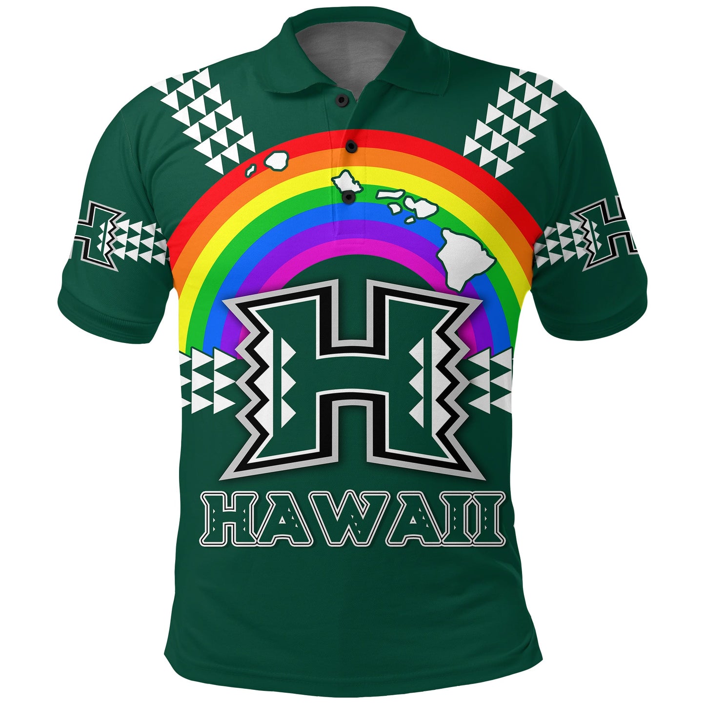 Hawaii Rainbow Warriors Polo Shirt - Custom Text and Number